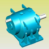 SP雙排直齒行星減速機實體模型