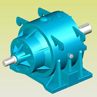 SP雙排直齒行星減速機實體模型