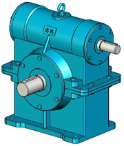 WSJ圓柱蝸桿減速器實(shí)體模型