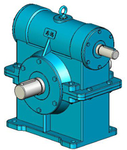 WSJ圓柱蝸桿減速器實(shí)體模型