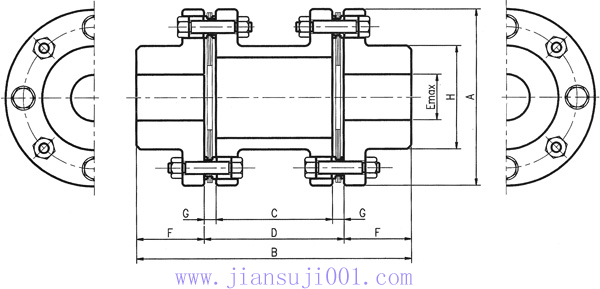 T81系列鋼片式撓性聯(lián)軸器技術(shù)參數(shù)及外形安裝尺寸