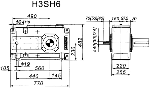 H3SH系列外型及安裝尺寸圖