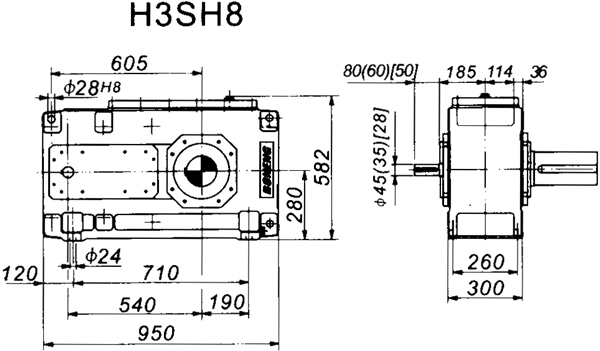 H3SH系列外型及安裝尺寸圖