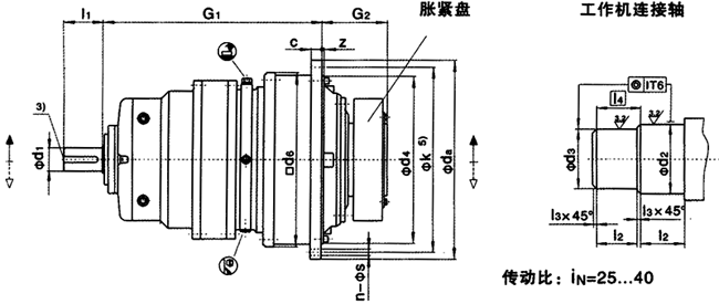 行星齒輪減速機,JP系列行星齒輪減速器安裝尺寸