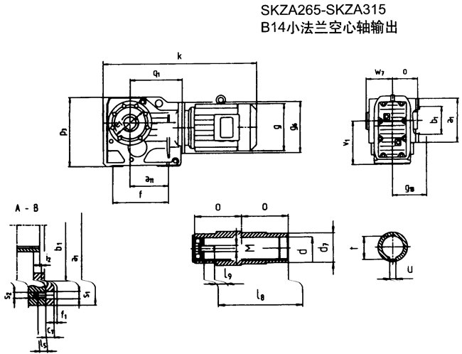 SK系列斜齒輪—蝸旋傘齒輪減速電機(jī)