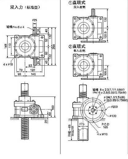 WSH系列蝸桿升降機(jī)附圖