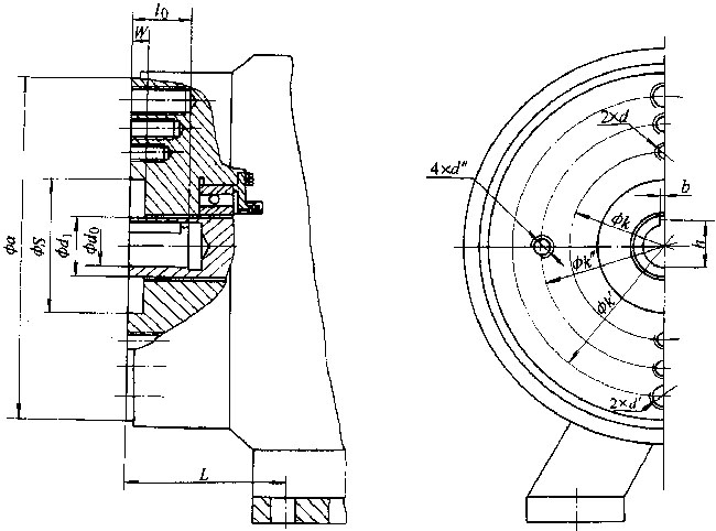 YYB系列油泵專用三相異步電動機外形及安裝尺寸