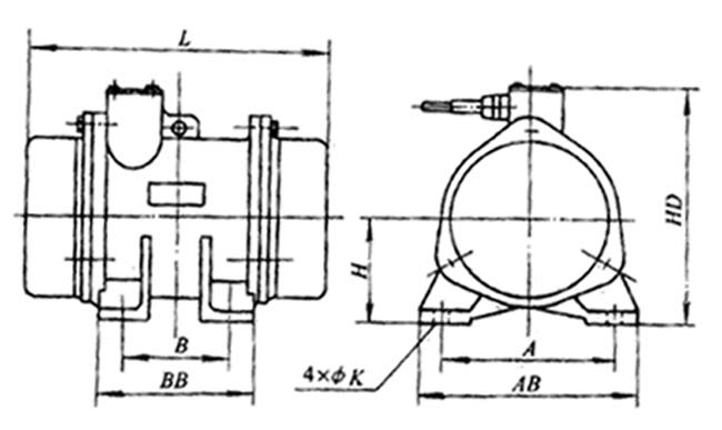 YZO系列振動電動機(jī)(1~140KN)外形尺寸