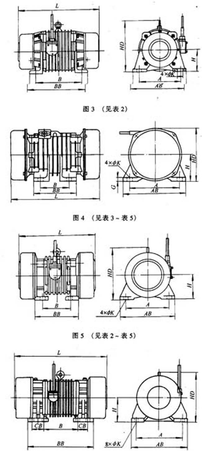 YZO系列振動電動機(jī)(1~140KN)外形尺寸