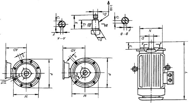 YZR2系列起重及冶金用繞線轉(zhuǎn)子三相異步電動(dòng)機(jī)外形尺寸